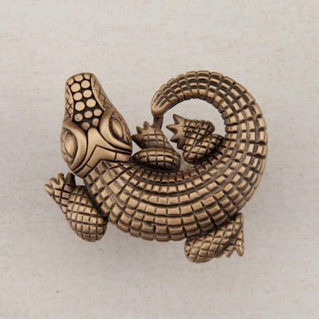 Acorn Mfg Artisan Collection Alligator Knob, Museum Gold DPMGP